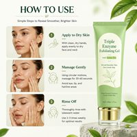 Gel exfoliant au thé vert avec logo et emballage personnalisés, marque privée, gommage doux pour le visage, exfoliant pour le visage à la papaye et à la niacinamide, OEM ODM