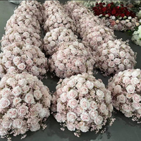 EG-FB-GR27 Boule de fleurs de mariage romantique, plantes vertes, feuilles décoratives, pomander suspendu pour festival, événement, fête, lieu, table, plafond
