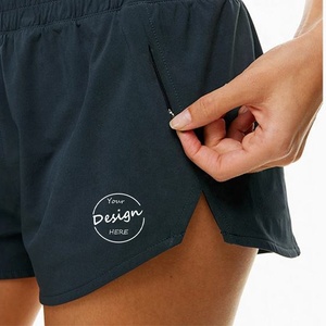 Vente en gros short de jogging sexy en coton doux de qualité supérieure décontracté avec poche fendue en bas, fermeture éclair pour femmes - Product Image 4