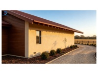 Villa préfabriquée de style campagnard australien de luxe en acier léger, plain-pied, 3 chambres, 2 salles de bain, maison modulaire moderne, double garage, clé en main