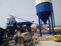 Ligne de production de béton HZS35 Hongxing 35m³/h avec chargement par élévateur à benne et unité de dosage d'agrégats à 2 ou 3 bacs en option