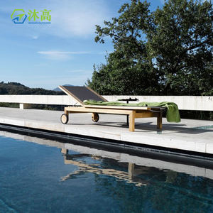 سرير نهاري خشبي من خشب الساج بتصميم عصري أنيق من Mugao ، سرير نهاري خشبي للفناء الخارجي والمنتجع والمسبح والفنادق والشاطئ أو المستشفى - Product Image 4