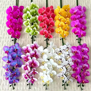 Handicraft Products Wholesale High Quality 3D 9 Head Silk Phalaenopsis <b>Artificial</b> <b>Flowers</b> For Home Wedding Floral Arrangement - Product Image 1