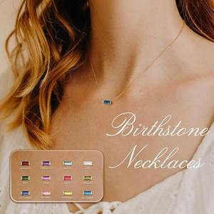 قلادة فضة استرلينية عيار 925 للنساء والفتيات مطلية بالذهب مع أحجار الزركونيا المكعبة بـ12 لونًا للبيع بالجملة - Product Image 1