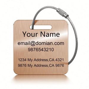 Custom Logo <b>Luggage</b> Tags Wholesale, Stainless Steel Label Tag with <b>Strap</b>, Low MOQ for Hotel & Corporate Gifts - Product Image 4