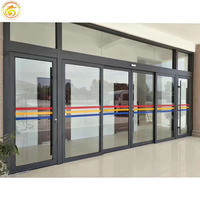 Portes de magasin en verre transparent avec cadre en aluminium robuste personnalisable pour l'extérieur des centres commerciaux