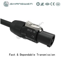 Cable Powercon con Conector Hembra de 3 Pines, IP65, 20A, 250V, UL94-V0, Contactos de Aleación de Cobre PA6, Bloqueo de Seguridad con Tornillo