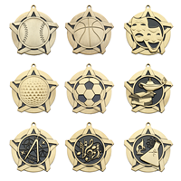 Noble Métal Alliage de Zinc En Gros Pas Cher Sports De Plein Air Football Basketball Tennis Danse Football Jeu Souvenir Super Star Médaille