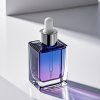 Luxe Transparent Carré 30ml 60ml Sérum Essentiel Cuticule Huile clair Verre Compte-gouttes Cosmétique Soins De La Peau Bouteilles avec Boîte D'emballage