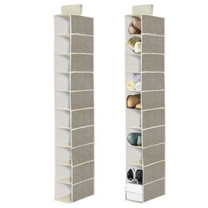 Good Quality Wardrobe Hanging Storage Sturdy Canvas 10 Shelves 20 Compartments Organizer for Shoes <b>Clothes</b> - Product Image 1