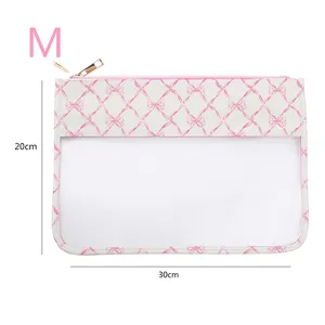 Wholesale Plaid Bow Printed Series Cosmetic Pouch Bag Nylon Waterproof Travel Duffle Bag Backpack For Girl Woman