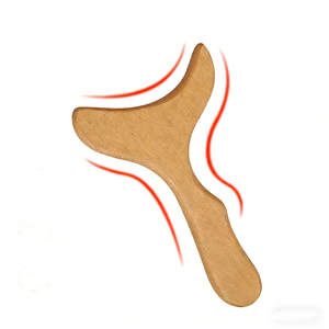 Outil <span class=keywords><strong>de</strong></span> massage artisanal en bois <span class=keywords><strong>de</strong></span> hêtre, bâton <span class=keywords><strong>de</strong></span> grattage en forme <span class=keywords><strong>de</strong></span> queue <span class=keywords><strong>de</strong></span> poisson pour le drainage des méridiens corporels et la relaxation musculaire, vente en gros - Product Image 1