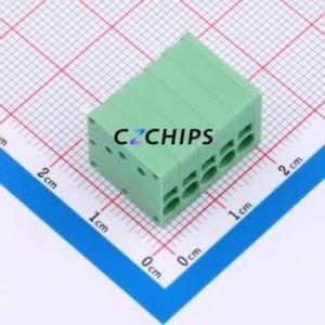 MX205V-3.5-05P-GN01-Cu-A Spring Terminal Block Through hole Component (THT),P=3.5mm Connector 1x5P 3.5mm Green Through Hole - Product Image 1