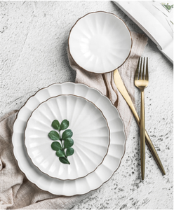 Factory Direct Sale Concise Creamy White Color Unique Dinner Plates <strong>Sets</strong> <strong>Stoneware</strong> <strong>Dinnerware</strong> <strong>Set</strong> - Product Image 6