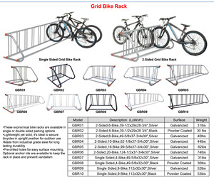 Soporte de estante de almacenamiento de bicicletas múltiples Marco de rejilla comercial Estante de bicicleta de un solo lado - Product Image 6