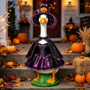 Disfraz personalizado para pato de porche, disfraz para estatua de pato de porche, ropa para figurina de cisne de exterior de Halloween, ropa para mascotas, disfraz de vestido de bruja - Product Image 6