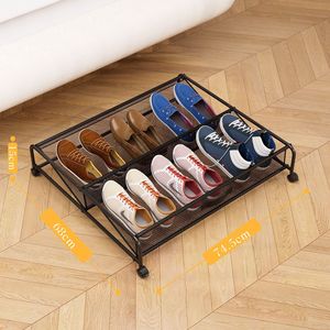 Household Under <strong>Bed</strong> Storage Box with Wheels Iron Storage <strong>Cart</strong> Shoes Storage Organizer <strong>Cart</strong> Under <strong>Bed</strong> Rack - Product Image 5