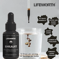 Lifeworth Pure Himalaya Shilajit Résine Souple Oral Liquide Système Immunitaire Supplément de Santé Ayurvédique Source d'Acide Fulvique