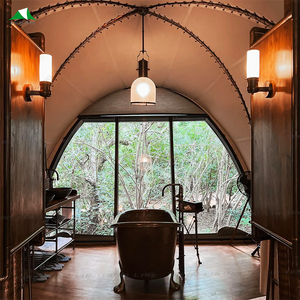 Tente d'hôtel en forme <span class=keywords><strong>de</strong></span> cocons pour le glamping extérieur <span class=keywords><strong>de</strong></span> luxe avec porte en verre et <span class=keywords><strong>salle</strong></span> <span class=keywords><strong>de</strong></span> <span class=keywords><strong>bain</strong></span> - Product Image 4