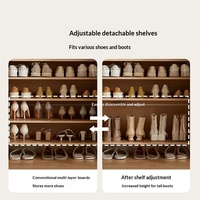 Meuble de rangement moderne en bois grande capacité, armoire multi-portes, meuble de salon, étagère à chaussures, tiroirs, pour hôtel et appartement, style populaire