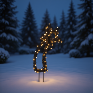 Decorazione Natalizia Luminosa Bianco Caldo in Ferro e PVC con Schermo LED 2700K, Illuminazione Natalizia Bianco Caldo Morbido - Product Image 2