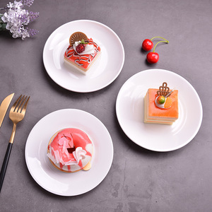 <span class=keywords><strong>Assiette</strong></span> <span class=keywords><strong>plate</strong></span> à steak de style occidental en <span class=keywords><strong>plastique</strong></span> écologique de haute qualité personnalisée <span class=keywords><strong>assiette</strong></span> <span class=keywords><strong>plate</strong></span> ronde peu profonde en mélamine blanche - Product Image 3