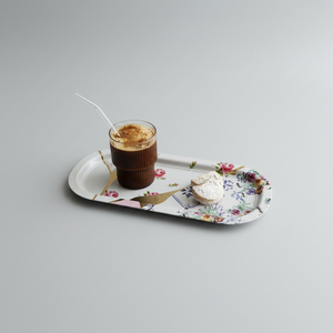 Kintsugi ดอกไม้เส้นเล็ก160x350มม. ชุดถาดโลหะทรงสี่เหลี่ยมผืนผ้า - Product Image 2
