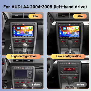 Podofo 9 ''4 + 64G 2 Din Android Car Stereo Radio Para Auto para Audi <span class=keywords><strong>A4</strong></span> 2004-2008 Wireless <span class=keywords><strong>CarPlay</strong></span>/Android Auto Piano Key GPS WIFI - Product Image 5