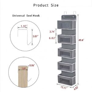 Over the Door Wall Hanging Storage Organizer with 5 Large Pockets for <b>Wardrobe</b> Living Room Party Baby Nursery Dorm - Product Image 6