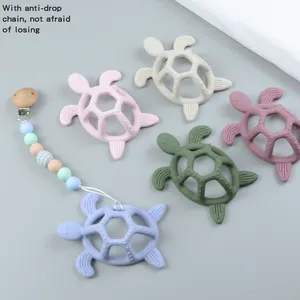 Teether Silicone Baby Top Seller Turtle Shape Soft Kids Chewable Toys Safety Food Grade Silicone Baby Teether