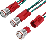 16mm Hochstrom-wasserdichtes leuchtendes Rin glicht Momentan verriegelung Roter Metall-Drucksc halter Knopf Kabelst ecker Stroms child