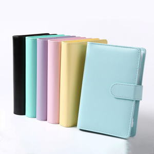 Carnets A5 en cuir métallique à six anneaux, <span class=keywords><strong>classeur</strong></span> A6 en cuir PU à six anneaux avec porte-cartes pour <span class=keywords><strong>classeur</strong></span> de <span class=keywords><strong>budget</strong></span> personnel - Product Image 2