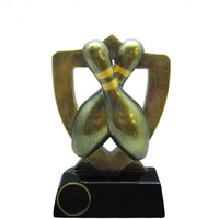 Trophée de championnat de bowling en forme de poisson le plus populaire, trophée de boxe doré
