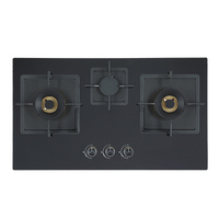 Table de cuisson à gaz GPL encastrable 3 brûleurs en verre trempé pour hôtel et usage domestique, avec sécurité anti-extinction de flamme, classe A+, allumage par impulsion (OEM&ODM)