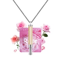 Collier de respiration en acier inoxydable et bois, pendentif anti-anxiété pour arrêter de fumer, inhalateur sans fumée, outil de méditation et de pleine conscience