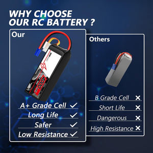 Batería Lipo 22.2V 6S 4000mAh 80C con Conector EC5, Carcasa Flexible, para Dron de Carreras Clase X, 70x8x90MM, Quadcopter RC - Product Image 4