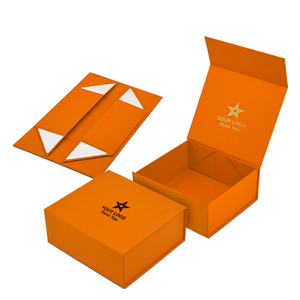 Custom Logo Design Rigid Cardboard Flat Pack Folding Box Packaging Magnetic Paper Foldable Gift Box For Clothing or Shoes