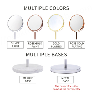 กระจกแต่งหน้าพร้อมฐานหินอ่อนขนาด7นิ้วทรงกลมสองด้านขยาย360องศา3X - Product Image 6