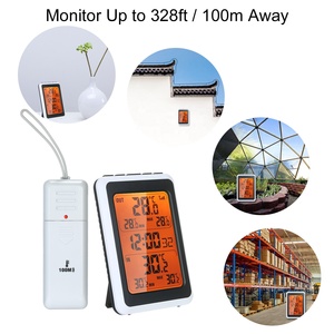 Termómetro Inalámbrico de Plástico para Escritorio, Pared o Exterior, Reloj LCD, Funciona con Baterí<span class=keywords><strong>a</strong></span>, Registros Máximos/Minimos, Estación Meteorológica para Interiores/Exteriores - Product Image 3