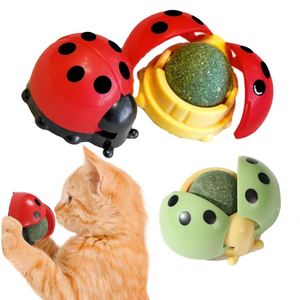 Nouveauté 2024 : Balles de Catnip Ladybird pour chats, jouet rotatif, balles comestibles naturelles et saines, auto-adhésives - Product Image 1