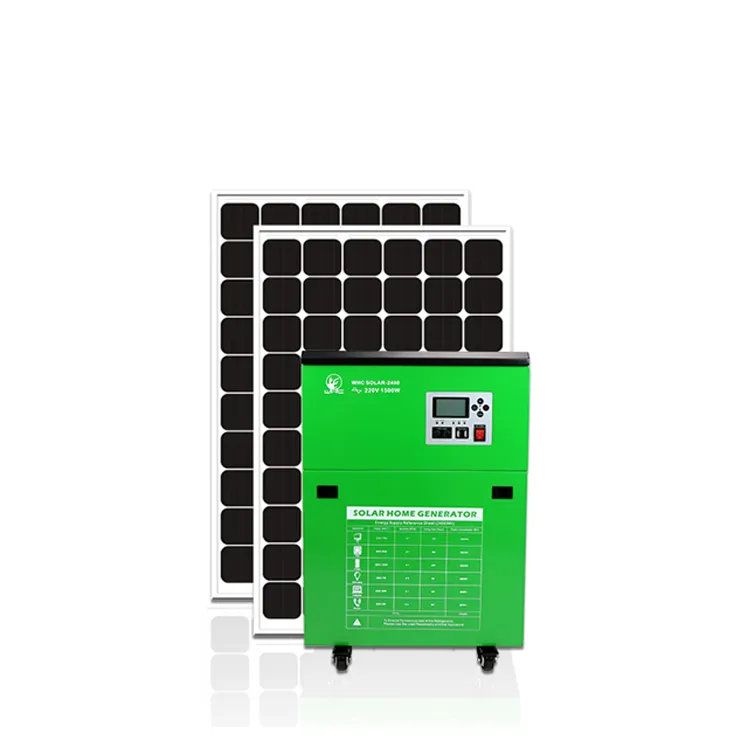 WHC 1500W Off Grid Sistema de Home Painel Solar Móvel