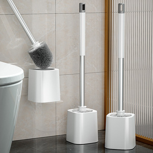 Kaiyoujie Wall Mounted Toilet Brush <b>Set</b> <b>Square</b> White Easy To Clean No Drill Installation - Product Image 1