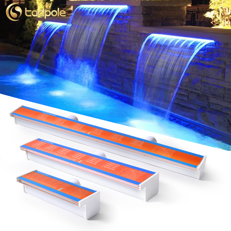 Factory Wholesale Water Cascade Fountain Indoor Led Water Fall Rgb Water Features Waterfall for Swimming Pool