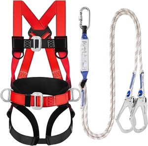 Kit pengaman jatuh, <span class=keywords><strong>Harness</strong></span> keselamatan biru, digunakan di atap seluruh bodi dengan tali Lanyard penyerap guncangan Internal - Product Image 5