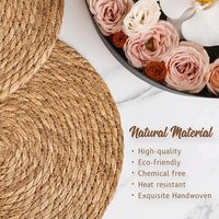 Set de table bohème en écorce de maïs naturelle, tissé à la main, minimaliste, 38 cm, résistant à la chaleur, antidérapant, écologique, durable, pour restaurant et maison