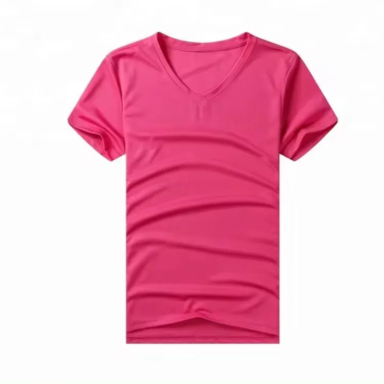 High Quality Wholesale Womens Sublimation Deep V Neck T-Shirts For Women 100%Polyester Ladies Mesh T-shirt