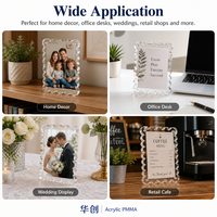 Cadre photo en acrylique transparent pour bureau, support d'affichage de table, cadre photo pour la maison, le bureau, affichage portrait ou paysage, OEM ODM