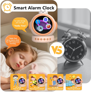 Nieuwste Wifi Draadloze Smart Ai Interactieve Wekker Geheugen Witte Ruis Spraakgestuurd Touchscreen Tijd Training <span class=keywords><strong>Timer</strong></span> - Product Image 3