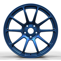 Jantes forgées sur mesure JG Factory, finition bleu brillant, multi-rayons concaves, haute résistance à la fatigue, jantes en alliage forgé monobloc universelles