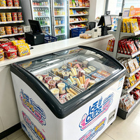 Vitrine Réfrigérée Commerciale pour Crèmes Glacées, Congélateur à Crèmes Glacées pour Magasin de Desserts et Supermarché